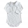 Conjunto Clássico 2 Peças para Bebê Gola Piquet Branco/Pontilhado Azul - Tamanho Único