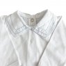 Conjunto Clássico 2 Peças para Bebê Gola Piquet Branco/Pontilhado Azul - Tamanho Único