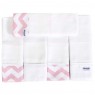 Conjunto 5 Fraldas para Bebê Cremer Luxo Soho Chevron Rosa