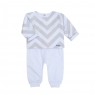 Conjunto Pagão para Bebê 3 Peças Estampado Brooklyn Chevron Branco - Tamanho Único