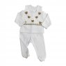 Conjunto Pagão para Bebê 3 Peças Algodão Egípcio Bordado Mini Ursinhos - Tamanho Único