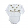 Conjunto Pagão para Bebê 3 Peças Algodão Egípcio Bordado Mini Ursinhos - Tamanho Único