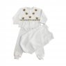 Conjunto Pagão para Bebê 3 Peças Algodão Egípcio Bordado Mini Ursinhos - Tamanho Único