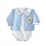 Conjunto Pagão 3 Peças Algodão Egípcio Xadrez Azul Ursinho
