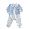 Conjunto Pagão 3 Peças Algodão Egípcio Xadrez Azul Ursinho