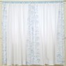 Cortina para Quarto de Bebê com Lapela Varão Simples Jouy Azul