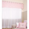 Cortina para Quarto de Bebê com Bandô Lapela Patch Rosa
