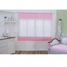 Cortina para Quarto de Bebê Percal Barrado Estampado Lollipop Poá Rosa