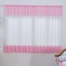 Cortina para Quarto de Bebê Percal Barrado Estampado Lollipop Poá Rosa