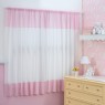 Cortina para Quarto de Bebê Percal Barrado Estampado Lollipop Listrado Rosa