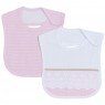 Duo de Babadores para Bebê Bordado Inglês Patch Rosa