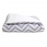 Edredom de Mini Cama Dupla Face e Duvet Estampa Chevron Cinza