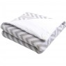 Edredom de Mini Cama Dupla Face e Duvet Estampa Chevron Cinza