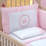 Kit Enxoval de Berço Lollipop II Coroinha Rosa 9 peças com Mosquiteiro