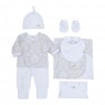 Gift Set para Bebê Damask Branco 7 Peças - Tamanho Único