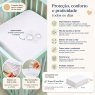 Protetor de Colchão para Mini Berço Impermeável com Elástico - Branco