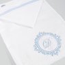 Duo Toalha de Banho para Bebê Felpuda e Fralda Personalizada Marseille Branco / Azul