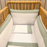 Kit Enxoval de Berço Glamour Chambray Mesclado Verde 9 Peças