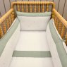 Kit Enxoval de Berço Glamour Chambray Mesclado Verde 9 Peças