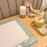Kit Enxoval de Berço Glamour Chambray Mesclado Verde 9 Peças