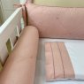 Kit de Berço Rolinho 4 Peças com Cabeceira Nervurado Linho Rosê