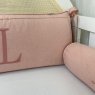 Kit de Berço Rolinho 4 Peças com Cabeceira Personalizada Linho Rosê