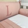 Kit de Berço Rolinho 4 Peças com Cabeceira Personalizada Linho Rosê