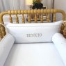 Kit de Berço Rolinho 4 Peças com Cabeceira Personalizada Piquet Branco / Bege