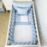 Kit Enxoval de Berço 6 Peças Trança Clássico Linho Azul