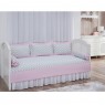 Kit Cama Babá 7 peças com Saia Lollipop Percal Chevron Rosa