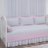 Kit Cama Babá 7 peças com Saia Lollipop Percal Chevron Rosa