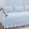 Kit Cama Babá 7 peças com Saia Lollipop Percal Chevron Azul