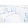 Kit Enxoval de Berço Lollipop Teddy Azul 9 Peças com Mosquiteiro