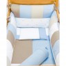 Kit Enxoval de Berço Patchwork Azul 9 Peças