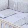 Kit Enxoval de Berço Damask Branco 7 peças