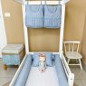 Kit Rolinho Mini Cama 4 Peças Linho Azul (Colchão 1,50 x 0,70)