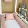 Kit Rolinho Mini Cama 4 Peças Linho Rosê (Colchão 1,50 x 0,70)
