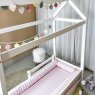 Kit Montessoriano Mini Cama Rolinho 4 Peças Liz Listrado Rosa (Colchão 1,50 x 0,70)