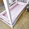 Kit Montessoriano Mini Cama Rolinho 4 Peças Liz Listrado Rosa (Colchão 1,50 x 0,70)