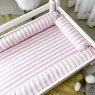 Kit Montessoriano Mini Cama Rolinho 4 Peças Liz Listrado Rosa (Colchão 1,50 x 0,70)