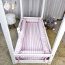 Kit Montessoriano Mini Cama Rolinho 4 Peças Liz Listrado Rosa (Colchão 1,50 x 0,70)