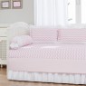 Kit Cama Babá 7 peças com Saia Lollipop Percal Soho Chevron Rosa