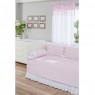 Kit Cama Babá 7 peças com Saia Lollipop Percal Soho Chevron Rosa