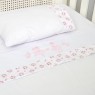 Lençol para Berço 3 peças Lolli Bailarina Rosa Percal