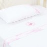 Lençol para Berço 3 peças Lolli Princess Rosa Percal