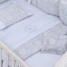 Jogo de Lençol para Berço Damask Branco Percal 180 Fios