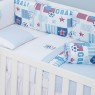 Jogo de Lençol para Berço Goal Branco/Azul Percal 180 Fios - Jogo de Lençol para Berço Goal Branco/Azul 3 peças Percal 180 Fios