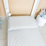 Lençol para Mini Cama 2 Peças Estampado Branco Listrado Cinza  - Lençol c/ Elástico e Fronha