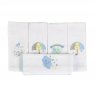 Conjunto 5 Fraldas para Bebê Cremer Luxo Bordado Chuva de Amor Branco / Azul