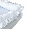 Bercinho Portátil Ninho para Bebê Sleep UM Bordado Inglês Piquet Branco